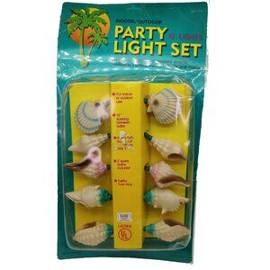 Vintage Seashell  Blow Mold String Lights Covers RV Camper Patio Tiki  Lights
